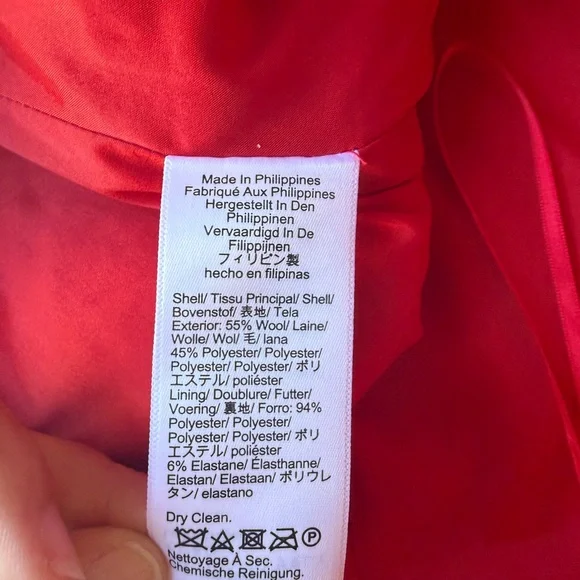 J.Crew Red Tweed Mini Skirt Gold Button Pockets Fringe Trim Classic Parisian - Picture 13 of 15